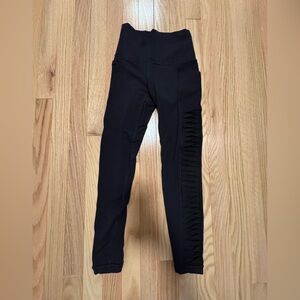 Athleta Black Leggings with Textured Side